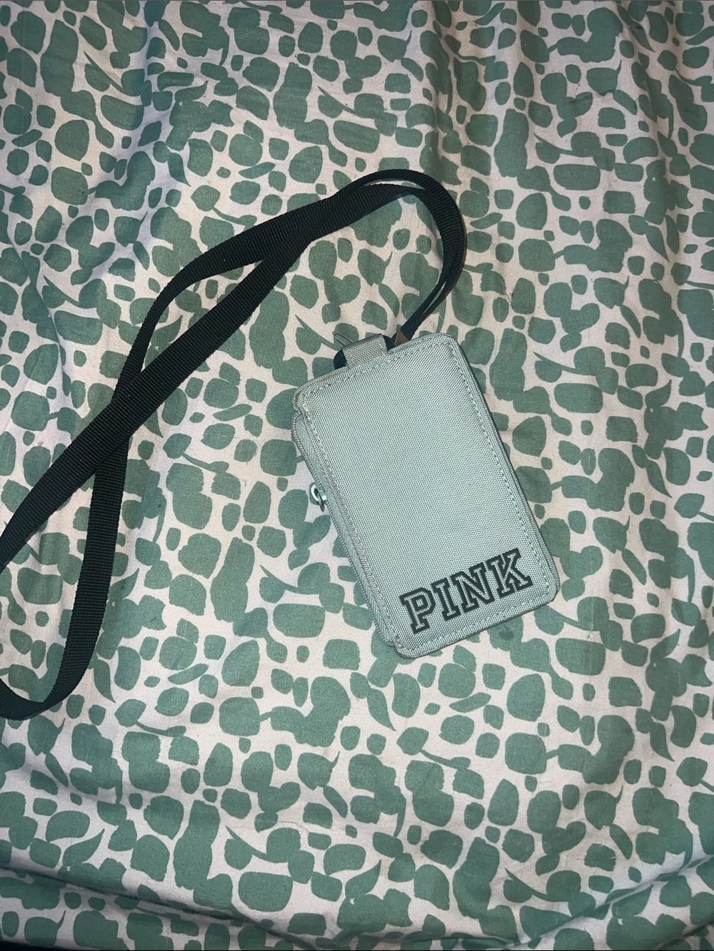 PINK Victoria's Secret Mint Green Card Holder Lanyard